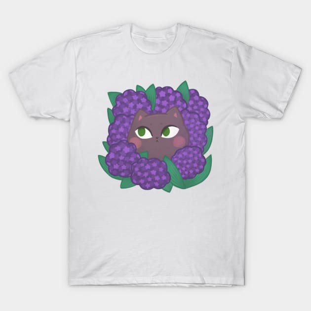 Kitty cat flowers T-Shirt by IcyBubblegum